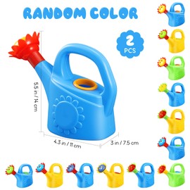 STOBOK Watering Can, 2pcs Small Watering Can Toy Plastic Watering Kettles Watering Pots Tools Beach Toys for Indoor and Outdoor Play (Random Color)