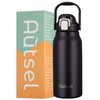 Autsel 1.7L Stainless Steel Water Bottle with Straw Large Metal