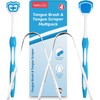 SOL 4pk Tongue Brush and Scraper Multipack, Stainless Steel Metal Tounge Cleaner for Adults, Tough Tung Scrapper, Reduces Bad Breath, Removes Bacteria, Easy to Use for Enhanced Oral Health Hygiene