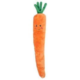 ZippyPaws Jigglerz - Dog Squeaky Toys to Keep Them Busy, Funny Food Plush for Small, Medium, & Large Dogs, Cute Stuffed Puppy Toy, Pet Products, Gift for All Breeds, Interactive Squeaker - Carrot