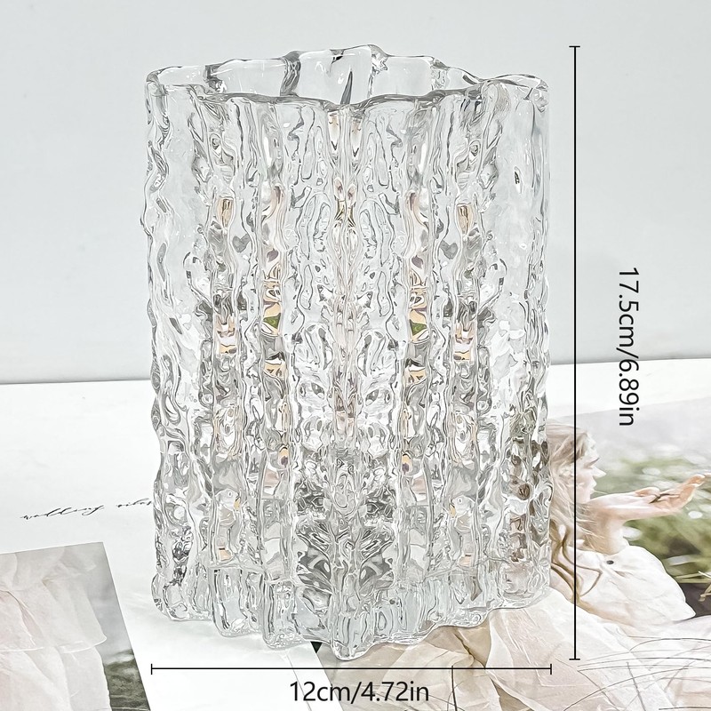 Aoderun Glass Vase Crystal Vase Heavy Duty Large Flower Vase