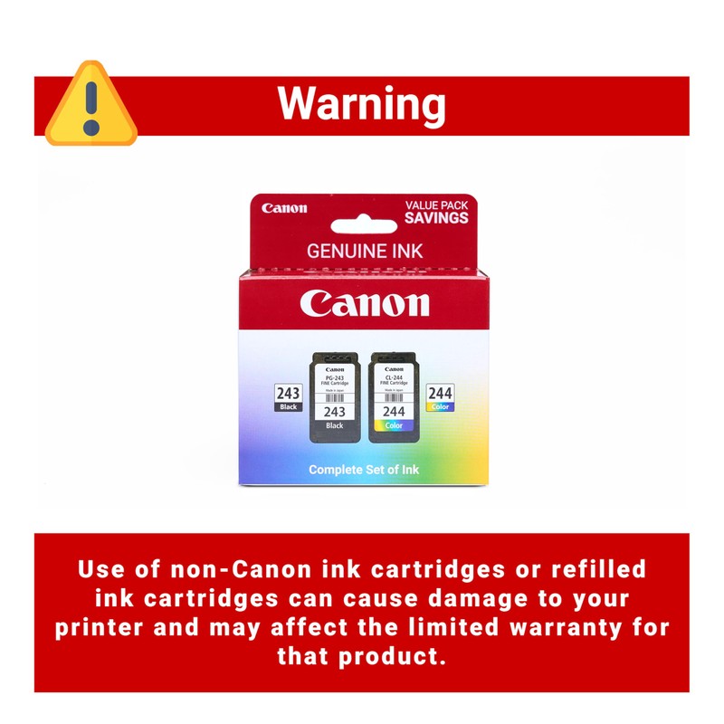 Canon PG-243 / CL-244 Genuine Ink Value Pack (2 Cartridges),