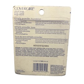 Covergirl Simply Powder Foundation (540) Natural Beige Blue/White Card