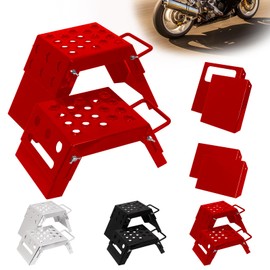 Supvision Adjustable 3-9" Moto Starting Block Motorsport Foot Stool Overlap Design Perfect for Moto Enthusiasts and Beginners Dirt Bike Accessories Load-Bearing 100kg 220lbs Red