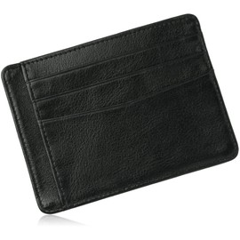 Archasdee Men's Card Case, Thin, Genuine Leather, Credit Card Case, Inner Card Case, Black