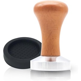 AMJKEJI Coffee Tamper 50 mm, Espresso Tamper, Stainless Steel Coffee Tamper, Includes Tamper Mat, for Perfect Espresso Barista Tool, Design Coffee Tamper Set, for Cafes and Coffee Lovers