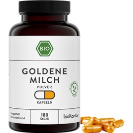 BioKontor Golden Milk Capsules Organic 180 Capsules Vegan Capsules with Organic Turmeric