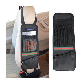 BESULEN Car Seat Side Organizer, Multi-Pocket Automobile Seat Storage Hanging Bag, 14.2 * 5.9in Multifunctional Mesh Net Pocket Hanging Bag, Car Accessories Phone Holder for Most Cars