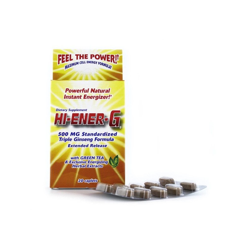 Hi-EnerG Triple Ginseng Energy Supplement, 500 mg, 20 servings