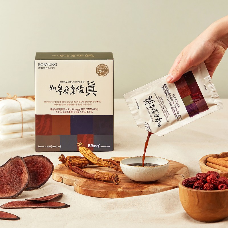 Boryeong Premium Deer Antler Red Ginseng Gin Gift Set 60