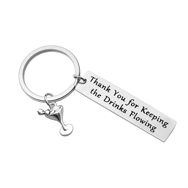Bartender Gift for Women Men Keychain Appreciation Gifts for Mixologist Jewelry Thank You Gifts for Waiter Waitress Birthday Christmas Wedding Gifts for Bartender Retirement Gifts for Bartender