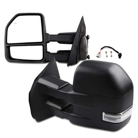FEIPARTS Tow Mirrors Towing Mirrors Fit for 2015 2016 2017 for F150 Pickup Truck Towing Mirrors with Left Right Side Power Control Heated Turn Signal Light Puddle Light with Black Housing