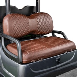 NOKINS Golf Cart Diamond Seat Covers Kit, Fit for Yamaha Drive/Drive2 OEM Standard Front Seat Cushion, No Nails Required & Easy to Clean, Breathable Vinyl Seat Covers (Brown and Brown 8438)