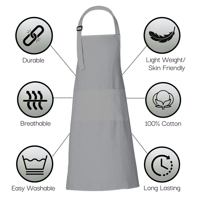 Set of 2 Chef Apron for Boys Girls with 3