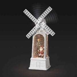 Christmas by Roman Inc, Confetti Lites Collection, 11.25" H MUS LED Swirl Confetti Light Windmill, Lantern, Snow Globe, Holiday Home Décor, Santa, Cardinal, Nutcracker, Snowman, Reindeer (4x4x11)