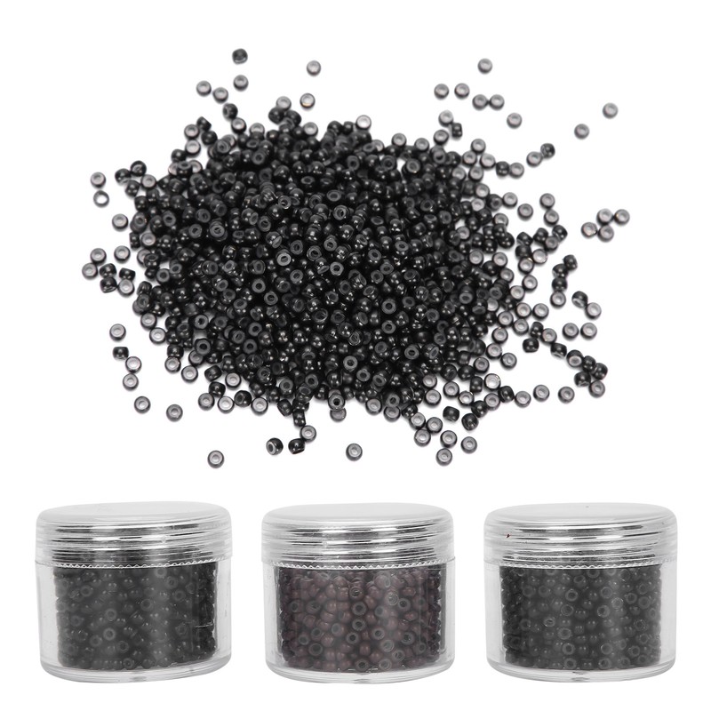 3 Bottles 3.0mm Silicone Micro Links Rings Beads Small Comfortable