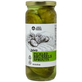 Lara's Pickled Brussels Sprouts – Premium 16oz Jar, Perfect for Bloody Marys, Relish Trays & Snacking – Made in the USA, All-Natural, Gluten-Free, Vegan (Mild)