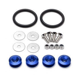 Aluminum Universal CNC Billet Quick Release Fasteners Kit Compatible with Car Bumper Trunk Fender Hatch (Blue)