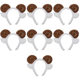 balacoo 7pcs Goat Ears Headband: Furry Sheep Ears Headband for Women Girl Makeup Headbands, Cute Goat Horns Headband for Party Supplies Winter Womens Headbands