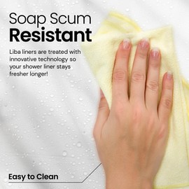 LiBa Fabric Shower Curtain, White Shower Curtain, Heavy Duty, Hotel Style, Water Repellent, Soft Cloth Shower Curtain, 72 x 72 Inches(White)