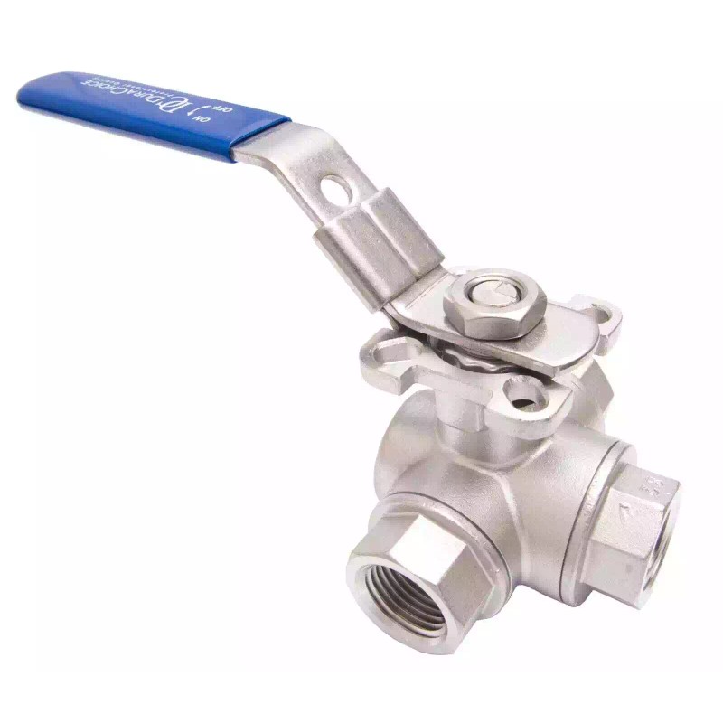 DuraChoice 1/2" Stainless Steel (316) 3-Way Ball Valve - L