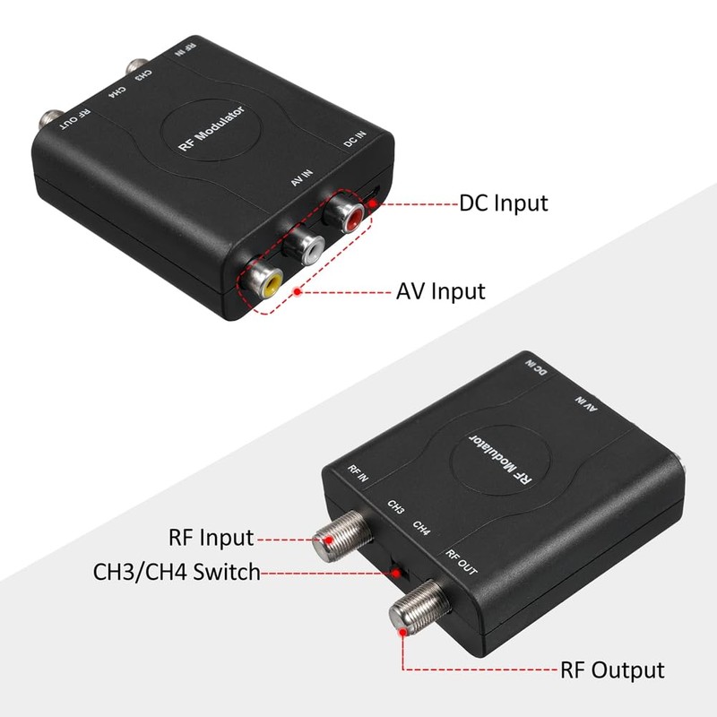 Fahgaer RF Modulator AV to RF Converter M61A AV TO