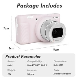 Rieibi ZV-1F Camera Case, Soft Silicone Protective Case for Sony ZV1F/ZV-1M2/ZV-1 Mark II (NOT for ZV1) Vlog Camera, Lightweight ZV1F Cover - Pink White