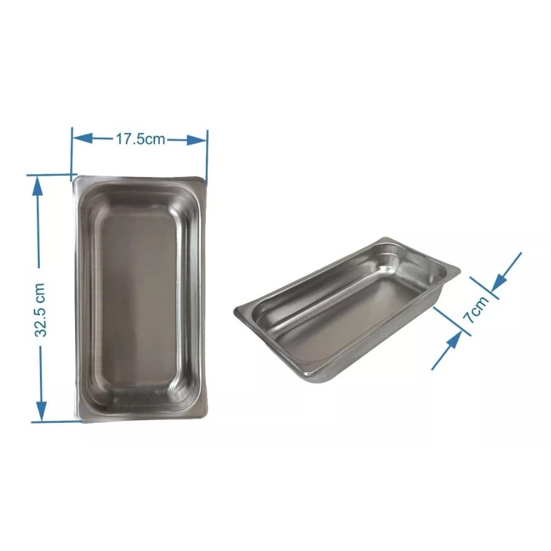 Gal 2 Insertos Contenedores De Acero Inoxidable 32.5x17.5 Bufet