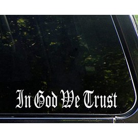 UUSticker 8"x2" in God We Trust Old English Font Car Window Decal Sticker Jesus White