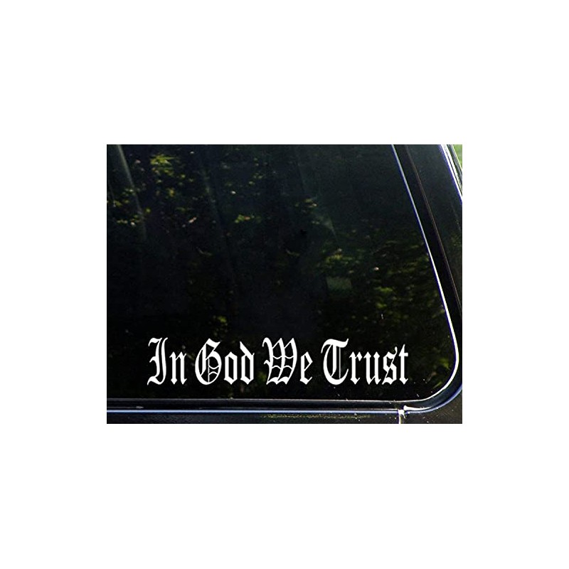 UUSticker 8"x2" in God We Trust Old English Font Car