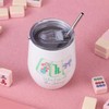 Patelai 4 Pcs Mahjong Tumbler with Lid Straw, Insulated,Elegant