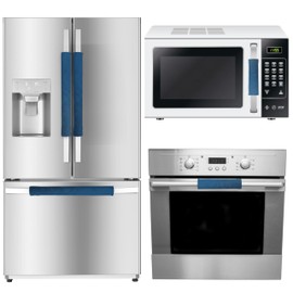 BlueStars Refrigerator Door Handle Covers, Set of 6, Keep Your Kitchen Appliances Clean from Smudges, Drips, Food Stains, Oil, Decor Protector for Fridge, Ovens, Dishwashers, Microwaves (Blue)