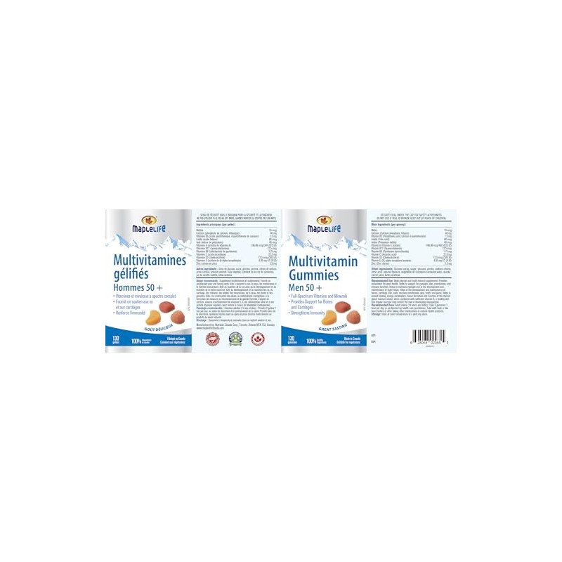 MapleLife Nutrition - Multivitamin Gummies For Men Over 50-130 Gummies