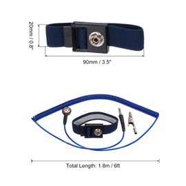 QUARKZMAN ESD Antistatic Wrist Strap 6 ft PU Adjustable Antistatic Bracelet Set Wired for Computer Electronics Repair Blue