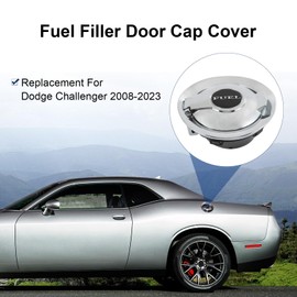 CARMOCAR gas cap Fuel Filler Chrome 68250120AA Replacement for 2008-2023 Dodge Challenger gas tank door