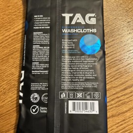 Tag Disposable Washcloths Alcohol-Free 18 per Pack 12" x 8" - NEW!