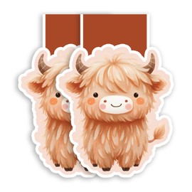 (2Pcs) Cute Highland Cow Magnetic Bookmark Animal Book Page Markers Gift for Reading Lover Nerd Book Addict Bookish Bookworm Reader Office Stationery - Size 3"x2" When Folded