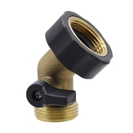 3/4'' Brass Garden Hose Connector, 45 Degree Brass Manifold Faucet Angle Adapter, Irrigation Hose Outdoor Tap Adapter, Heavy Duty Hose Adapter, BSP Angle Connector with Thread