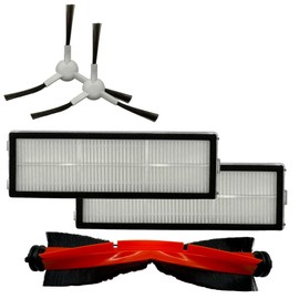 repairy 5-piece accessory set: 2 x HEPA filters, 2 x side brushes, 1 x main brush suitable for Dreame F9, F9 Mistral, D10 Plus and Z10 Pro