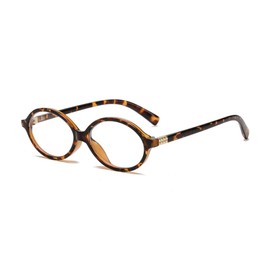boluoboluomi Vintage Glasses for Women Without Rim, Oval Frame for Men and Women, Oval Small Unisex Sunglasses, Retro 90s Glasses, Yellow-Brown