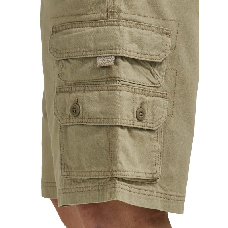 Lee Mens Dungarees Big Tall Cargo Shorts With Belt, khaki
