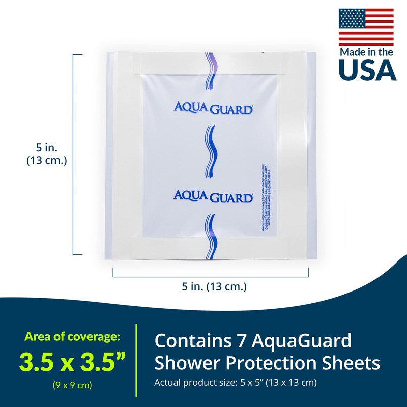 5" x 5" AquaGuard PICC Line Cover Moisture Barrier
