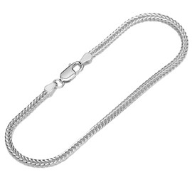 NKlaus bracelet 925 sterling silver 19cm fox tail chain square ladies bangle 12314