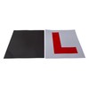 HTUK Fully Magnetic Red Car L-Plates 2 Pack For Car Magnetic Thick Strong Learner Plates, No Melting No Blow Off Easy To Move Without Scratching Painting Off