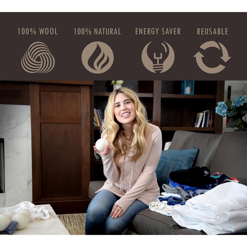 Wool Dryer Balls Softener Pack of 6