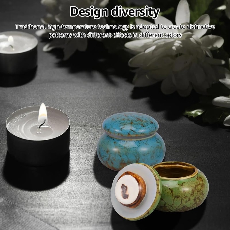 GOIYZTTR Small Urn Mini Ceramic Urn - 5 cm Handmade