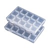 2 Pack 15 Grid Storage Organizer, Independent Small Compartment Boxes