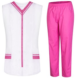 MISEMIYA - Scrubs Set for Women – Medical Uniform Women with Shirt and Pants 818-8312 - Medium, Pink