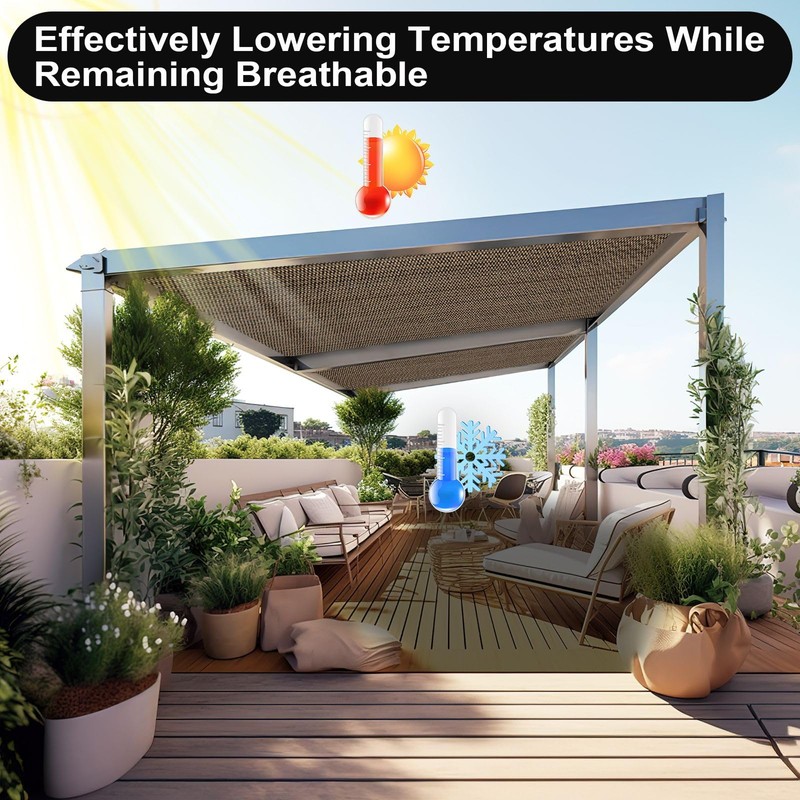 Artpuch 90% Sun Shade Cloth, 8 x 10 FT Pergola
