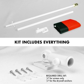 UD_G128 - 6 Feet Tangle Free Spinning Flagpole (White) Germany Brass Grommets Printed 3x5 ft (Flag Included) Aluminum Flag Pole